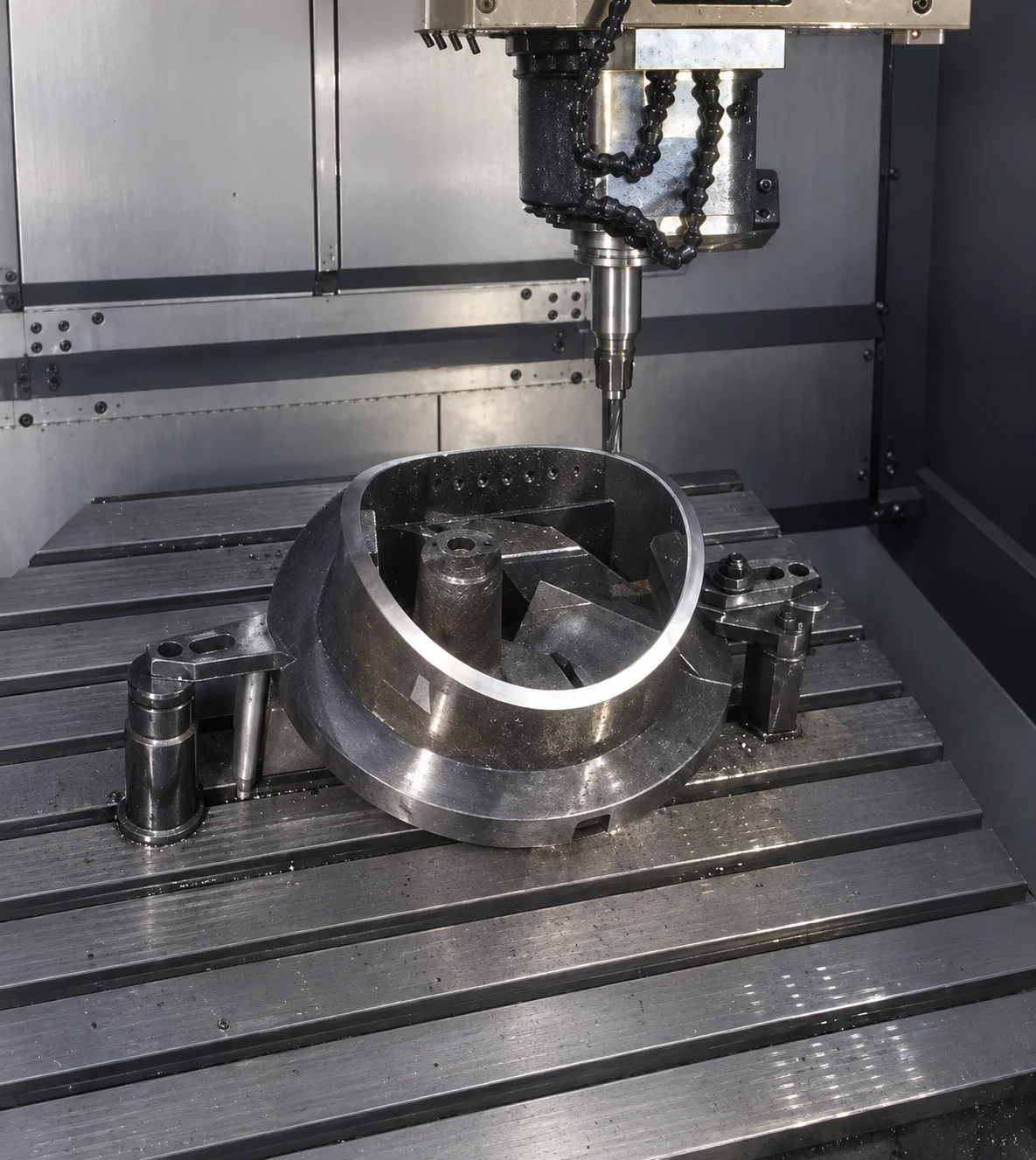 Komplexes Bauteil in der CNC-Bearbeitung